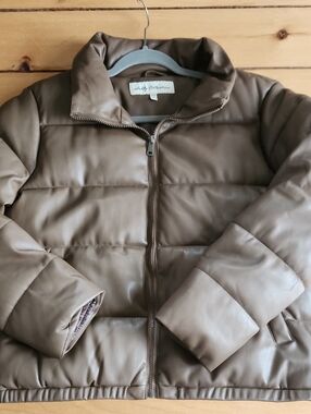 Women’s Taupe Puffer Jacket - Lightweight Quilted Coat